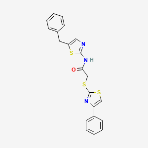 molecular formula C21H17N3OS3 B4230134 N-(5-benzyl-1,3-thiazol-2-yl)-2-[(4-phenyl-1,3-thiazol-2-yl)sulfanyl]acetamide 