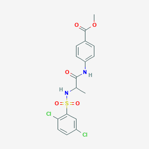 molecular formula C17H16Cl2N2O5S B4230254 Methyl 4-[2-[(2,5-dichlorophenyl)sulfonylamino]propanoylamino]benzoate 
