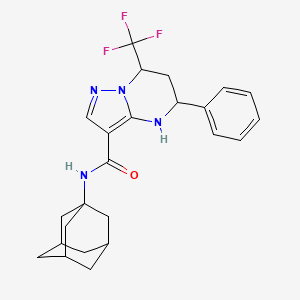 molecular formula C24H27F3N4O B4230279 N~3~-(1-ADAMANTYL)-5-PHENYL-7-(TRIFLUOROMETHYL)-4,5,6,7-TETRAHYDROPYRAZOLO[1,5-A]PYRIMIDINE-3-CARBOXAMIDE 