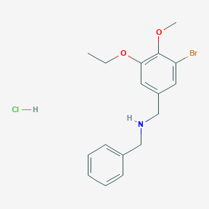 molecular formula C17H21BrClNO2 B4230308 N-[(3-bromo-5-ethoxy-4-methoxyphenyl)methyl]-1-phenylmethanamine;hydrochloride 