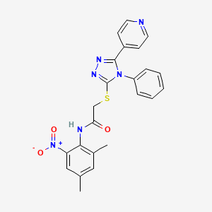 molecular formula C23H20N6O3S B4230318 N~1~-(2,4-DIMETHYL-6-NITROPHENYL)-2-{[4-PHENYL-5-(4-PYRIDYL)-4H-1,2,4-TRIAZOL-3-YL]SULFANYL}ACETAMIDE 