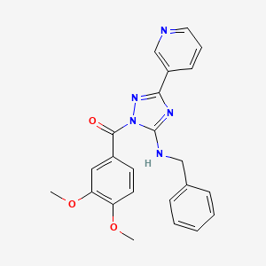 molecular formula C23H21N5O3 B4230346 N-Benzyl-1-(3,4-dimethoxybenzoyl)-3-(pyridin-3-YL)-1H-1,2,4-triazol-5-amine 