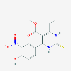 molecular formula C16H19N3O5S B4230372 ethyl 4-(4-hydroxy-3-nitrophenyl)-6-propyl-2-sulfanylidene-3,4-dihydro-1H-pyrimidine-5-carboxylate 