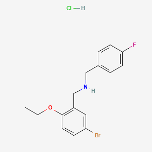 molecular formula C16H18BrClFNO B4230524 N-[(5-bromo-2-ethoxyphenyl)methyl]-1-(4-fluorophenyl)methanamine;hydrochloride 