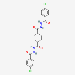 molecular formula C22H22Cl2N4O4 B4230600 N'1,N'4-bis(4-chlorobenzoyl)-1,4-cyclohexanedicarbohydrazide 