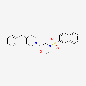 molecular formula C26H30N2O3S B4230614 N-[2-(4-benzylpiperidin-1-yl)-2-oxoethyl]-N-ethylnaphthalene-2-sulfonamide 