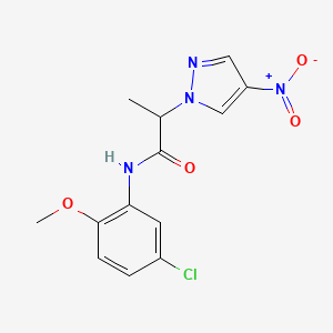molecular formula C13H13ClN4O4 B4230688 N-(5-chloro-2-methoxyphenyl)-2-(4-nitropyrazol-1-yl)propanamide 