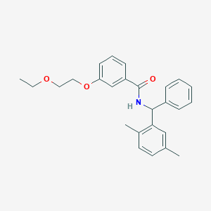 molecular formula C26H29NO3 B4230762 N-[(2,5-dimethylphenyl)-phenylmethyl]-3-(2-ethoxyethoxy)benzamide 