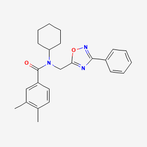 molecular formula C24H27N3O2 B4230902 N-cyclohexyl-3,4-dimethyl-N-[(3-phenyl-1,2,4-oxadiazol-5-yl)methyl]benzamide 