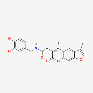 molecular formula C24H23NO6 B4230961 N-(3,4-dimethoxybenzyl)-2-(3,5-dimethyl-7-oxo-7H-furo[3,2-g]chromen-6-yl)acetamide 