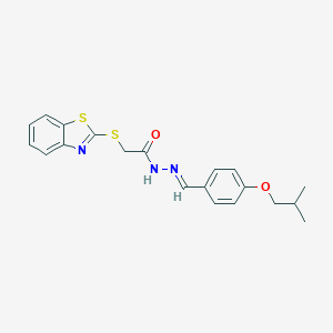 molecular formula C20H21N3O2S2 B423097 2-(1,3-benzothiazol-2-ylsulfanyl)-N'-(4-isobutoxybenzylidene)acetohydrazide 