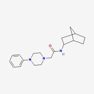 molecular formula C19H27N3O B4231018 N-(2-bicyclo[2.2.1]heptanyl)-2-(4-phenylpiperazin-1-yl)acetamide 