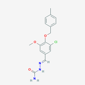 molecular formula C17H18ClN3O3 B423106 3-chloro-5-methoxy-4-[(4-methylbenzyl)oxy]benzaldehyde semicarbazone 