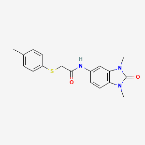 molecular formula C18H19N3O2S B4231083 N-(1,3-dimethyl-2-oxobenzimidazol-5-yl)-2-(4-methylphenyl)sulfanylacetamide 