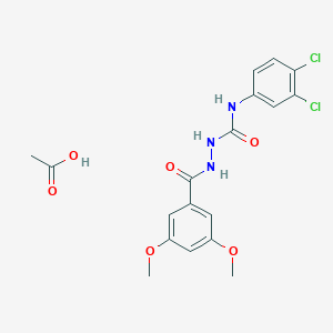 molecular formula C18H19Cl2N3O6 B4231145 Acetic acid;1-(3,4-dichlorophenyl)-3-[(3,5-dimethoxybenzoyl)amino]urea 