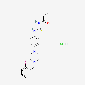 molecular formula C22H28ClFN4OS B4231148 N-[[4-[4-[(2-fluorophenyl)methyl]piperazin-1-yl]phenyl]carbamothioyl]butanamide;hydrochloride 
