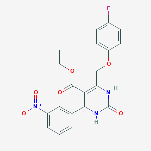 molecular formula C20H18FN3O6 B4231292 Ethyl 6-[(4-fluorophenoxy)methyl]-4-(3-nitrophenyl)-2-oxo-1,2,3,4-tetrahydropyrimidine-5-carboxylate 