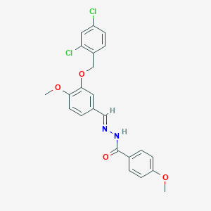 molecular formula C23H20Cl2N2O4 B423132 N'-{3-[(2,4-dichlorobenzyl)oxy]-4-methoxybenzylidene}-4-methoxybenzohydrazide 