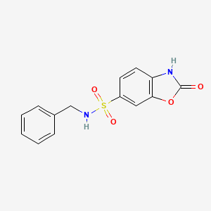 molecular formula C14H12N2O4S B4231395 N-benzyl-2-oxo-3H-1,3-benzoxazole-6-sulfonamide 