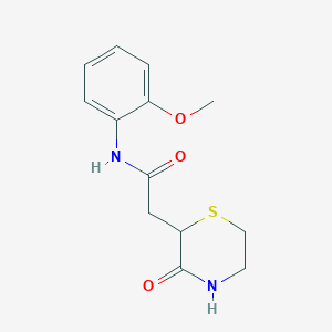 molecular formula C13H16N2O3S B4231456 N-(2-methoxyphenyl)-2-(3-oxothiomorpholin-2-yl)acetamide 