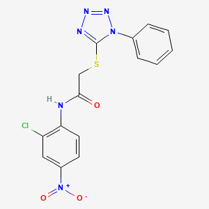 molecular formula C15H11ClN6O3S B4231464 N-(2-chloro-4-nitrophenyl)-2-(1-phenyltetrazol-5-yl)sulfanylacetamide 