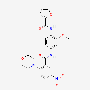 molecular formula C23H22N4O7 B4231472 N-(2-methoxy-4-{[2-(4-morpholinyl)-5-nitrobenzoyl]amino}phenyl)-2-furamide 