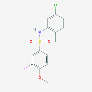molecular formula C14H13ClINO3S B4231529 N-(5-chloro-2-methylphenyl)-3-iodo-4-methoxybenzenesulfonamide 
