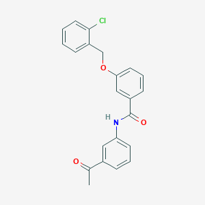 molecular formula C22H18ClNO3 B4231642 N-(3-acetylphenyl)-3-[(2-chlorophenyl)methoxy]benzamide 