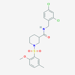 molecular formula C21H24Cl2N2O4S B4231860 N-(2,4-dichlorobenzyl)-1-[(2-methoxy-5-methylphenyl)sulfonyl]-3-piperidinecarboxamide 
