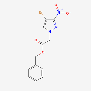 molecular formula C12H10BrN3O4 B4231879 Benzyl 2-(4-bromo-3-nitropyrazol-1-yl)acetate 