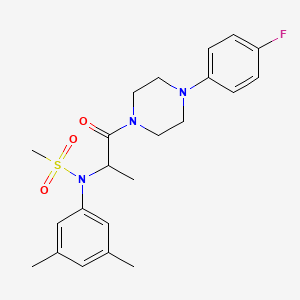 molecular formula C22H28FN3O3S B4231901 N-(3,5-dimethylphenyl)-N-{2-[4-(4-fluorophenyl)-1-piperazinyl]-1-methyl-2-oxoethyl}methanesulfonamide 