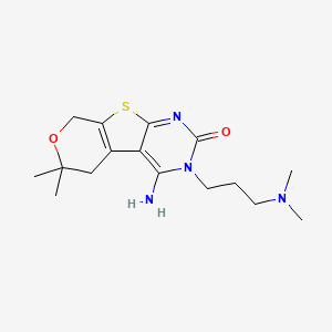 molecular formula C16H24N4O2S B4231908 3-amino-4-[3-(dimethylamino)propyl]-12,12-dimethyl-11-oxa-8-thia-4,6-diazatricyclo[7.4.0.02,7]trideca-1(9),2,6-trien-5-one 