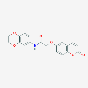 molecular formula C20H17NO6 B4231992 N-(2,3-dihydro-1,4-benzodioxin-6-yl)-2-[(4-methyl-2-oxo-2H-chromen-6-yl)oxy]acetamide 