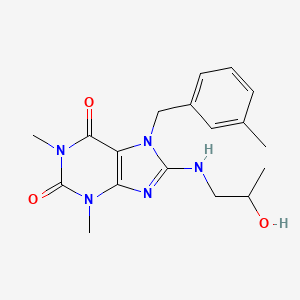 molecular formula C18H23N5O3 B4232040 8-[(2-hydroxypropyl)amino]-1,3-dimethyl-7-(3-methylbenzyl)-3,7-dihydro-1H-purine-2,6-dione 
