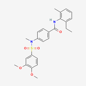 molecular formula C25H28N2O5S B4232159 4-[[(3,4-dimethoxyphenyl)sulfonyl](methyl)amino]-N-(2-ethyl-6-methylphenyl)benzamide 