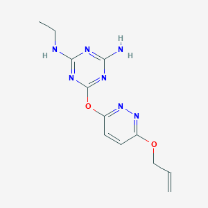 molecular formula C12H15N7O2 B4232185 N2-ETHYL-6-{[6-(PROP-2-EN-1-YLOXY)PYRIDAZIN-3-YL]OXY}-1,3,5-TRIAZINE-2,4-DIAMINE 