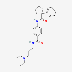 molecular formula C26H35N3O2 B4232216 N-[3-(diethylamino)propyl]-4-[(1-phenylcyclopentanecarbonyl)amino]benzamide 