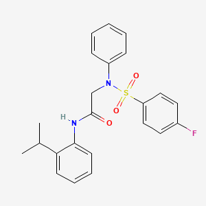 molecular formula C23H23FN2O3S B4232289 N~2~-[(4-fluorophenyl)sulfonyl]-N~1~-(2-isopropylphenyl)-N~2~-phenylglycinamide 
