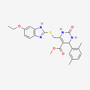 molecular formula C24H26N4O4S B4232322 METHYL 4-(2,5-DIMETHYLPHENYL)-6-{[(5-ETHOXY-1H-1,3-BENZODIAZOL-2-YL)SULFANYL]METHYL}-2-OXO-1,2,3,4-TETRAHYDROPYRIMIDINE-5-CARBOXYLATE 