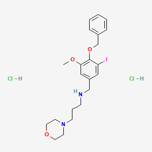 molecular formula C22H31Cl2IN2O3 B4232396 N-[(3-iodo-5-methoxy-4-phenylmethoxyphenyl)methyl]-3-morpholin-4-ylpropan-1-amine;dihydrochloride 