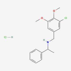 molecular formula C17H21Cl2NO2 B4232674 N-[(3-chloro-4,5-dimethoxyphenyl)methyl]-1-phenylethanamine;hydrochloride 