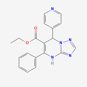 molecular formula C19H17N5O2 B4232688 Ethyl 5-phenyl-7-(4-pyridyl)-4,7-dihydro[1,2,4]triazolo[1,5-a]pyrimidine-6-carboxylate 