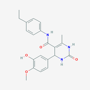 molecular formula C21H23N3O4 B4232708 N-(4-ethylphenyl)-4-(3-hydroxy-4-methoxyphenyl)-6-methyl-2-oxo-3,4-dihydro-1H-pyrimidine-5-carboxamide 