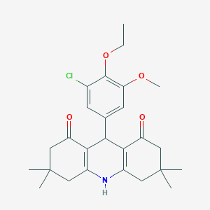 molecular formula C26H32ClNO4 B423275 9-(3-chloro-4-ethoxy-5-methoxyphenyl)-3,3,6,6-tetramethyl-3,4,6,7,9,10-hexahydro-1,8(2H,5H)-acridinedione 