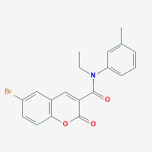 molecular formula C19H16BrNO3 B4232872 6-bromo-N-ethyl-N-(3-methylphenyl)-2-oxochromene-3-carboxamide 