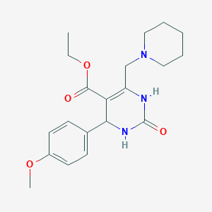 molecular formula C20H27N3O4 B4232969 ETHYL 4-(4-METHOXYPHENYL)-2-OXO-6-[(PIPERIDIN-1-YL)METHYL]-1,2,3,4-TETRAHYDROPYRIMIDINE-5-CARBOXYLATE 