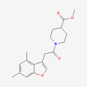 molecular formula C19H23NO4 B4232980 Methyl 1-[2-(4,6-dimethyl-1-benzofuran-3-yl)acetyl]piperidine-4-carboxylate 