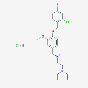 molecular formula C21H29Cl2FN2O2 B4233117 N-[[4-[(2-chloro-4-fluorophenyl)methoxy]-3-methoxyphenyl]methyl]-N',N'-diethylethane-1,2-diamine;hydrochloride 
