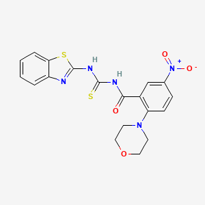 molecular formula C19H17N5O4S2 B4233219 N-(1,3-benzothiazol-2-ylcarbamothioyl)-2-(morpholin-4-yl)-5-nitrobenzamide 