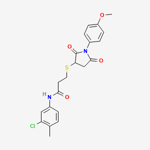 molecular formula C21H21ClN2O4S B4233431 N-(3-chloro-4-methylphenyl)-3-[1-(4-methoxyphenyl)-2,5-dioxopyrrolidin-3-yl]sulfanylpropanamide 